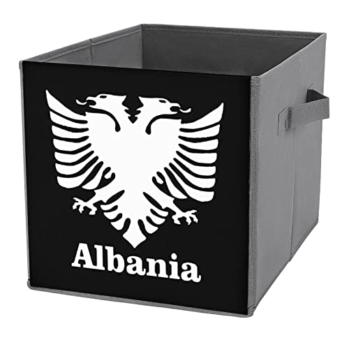 Albania Eagle Large Cubes Storage Bins Collapsible Canvas Storage Box Closet Organizers for Shelves