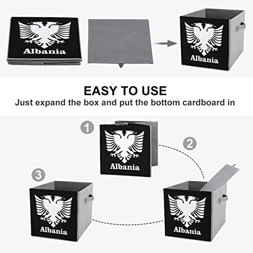 Albania Eagle Large Cubes Storage Bins Collapsible Canvas Storage Box Closet Organizers for Shelves