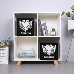 Albania Eagle Large Cubes Storage Bins Collapsible Canvas Storage Box Closet Organizers for Shelves