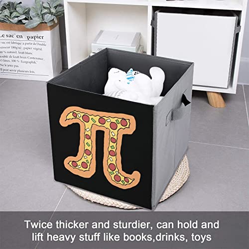 Pizza Pi Large Cubes Storage Bins Collapsible Canvas Storage Box Closet Organizers for Shelves