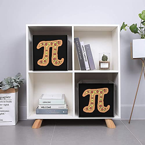 Pizza Pi Large Cubes Storage Bins Collapsible Canvas Storage Box Closet Organizers for Shelves