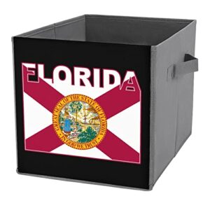 florida state flag large cubes storage bins collapsible canvas storage box closet organizers for shelves