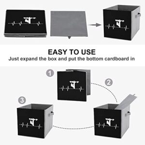 Heartbeat Lineman Large Cubes Storage Bins Collapsible Canvas Storage Box Closet Organizers for Shelves