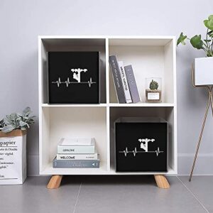 Heartbeat Lineman Large Cubes Storage Bins Collapsible Canvas Storage Box Closet Organizers for Shelves