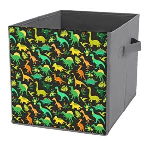 cartoon dinosaurs and tropial palm large cubes storage bins collapsible canvas storage box closet organizers for shelves