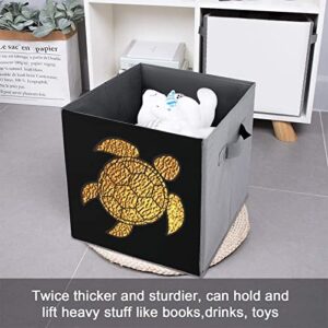 Sea Turtle Large Cubes Storage Bins Collapsible Canvas Storage Box Closet Organizers for Shelves