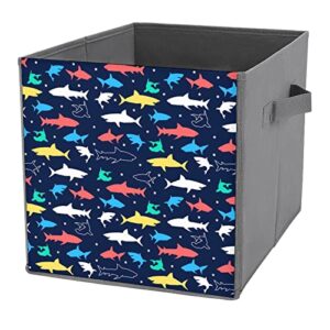 color sharks print large cubes storage bins collapsible canvas storage box closet organizers for shelves