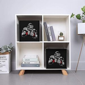 Fighter Gorilla Large Cubes Storage Bins Collapsible Canvas Storage Box Closet Organizers for Shelves