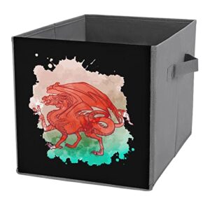 the welsh red dragon large cubes storage bins collapsible canvas storage box closet organizers for shelves