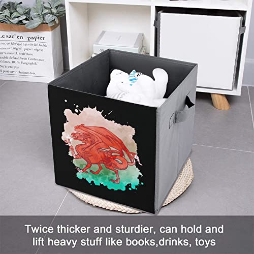 The Welsh Red Dragon Large Cubes Storage Bins Collapsible Canvas Storage Box Closet Organizers for Shelves