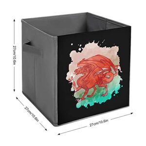 The Welsh Red Dragon Large Cubes Storage Bins Collapsible Canvas Storage Box Closet Organizers for Shelves