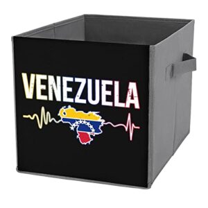 venezuela heart beats large cubes storage bins collapsible canvas storage box closet organizers for shelves