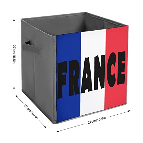 France Flag Large Cubes Storage Bins Collapsible Canvas Storage Box Closet Organizers for Shelves