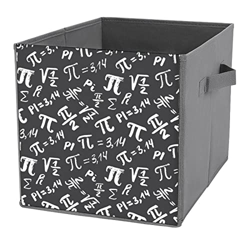 Pi Math Science Pattern Large Cubes Storage Bins Collapsible Canvas Storage Box Closet Organizers for Shelves