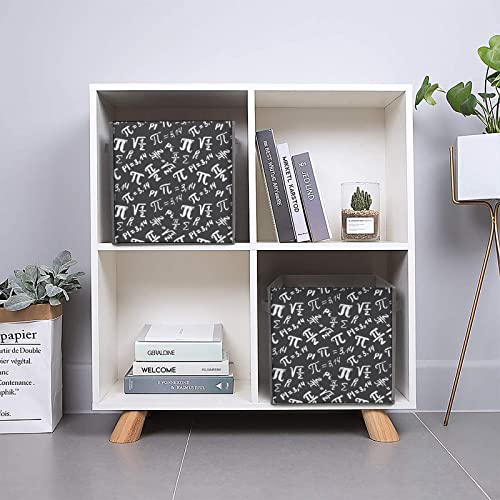 Pi Math Science Pattern Large Cubes Storage Bins Collapsible Canvas Storage Box Closet Organizers for Shelves