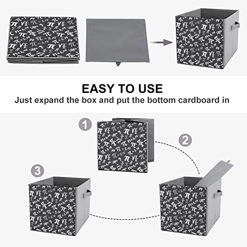 Pi Math Science Pattern Large Cubes Storage Bins Collapsible Canvas Storage Box Closet Organizers for Shelves