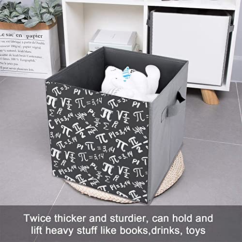 Pi Math Science Pattern Large Cubes Storage Bins Collapsible Canvas Storage Box Closet Organizers for Shelves