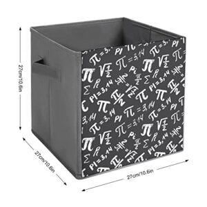 Pi Math Science Pattern Large Cubes Storage Bins Collapsible Canvas Storage Box Closet Organizers for Shelves