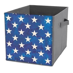 Watercolor US Stars Flag Large Cubes Storage Bins Collapsible Canvas Storage Box Closet Organizers for Shelves