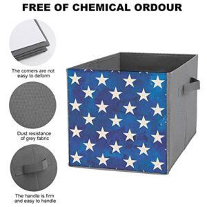 Watercolor US Stars Flag Large Cubes Storage Bins Collapsible Canvas Storage Box Closet Organizers for Shelves