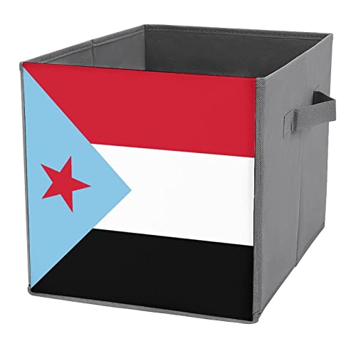 South Yemen Flag Large Cubes Storage Bins Collapsible Canvas Storage Box Closet Organizers for Shelves