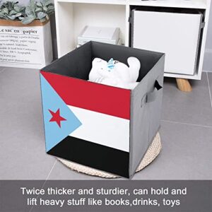 South Yemen Flag Large Cubes Storage Bins Collapsible Canvas Storage Box Closet Organizers for Shelves