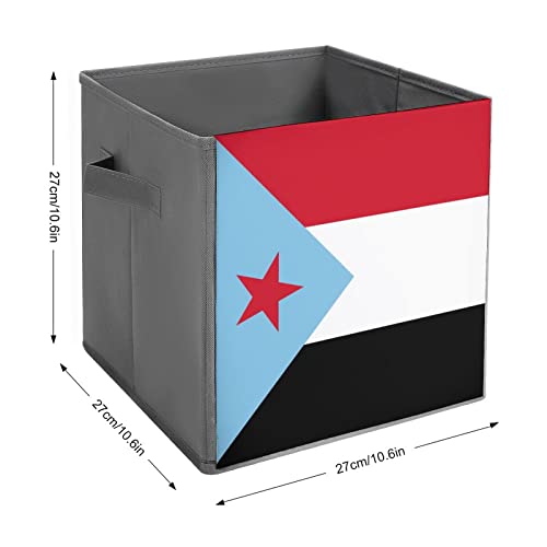 South Yemen Flag Large Cubes Storage Bins Collapsible Canvas Storage Box Closet Organizers for Shelves