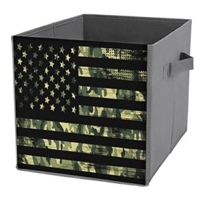 american flag with camouflage large cubes storage bins collapsible canvas storage box closet organizers for shelves