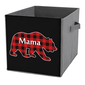 plaid mama bear large cubes storage bins collapsible canvas storage box closet organizers for shelves