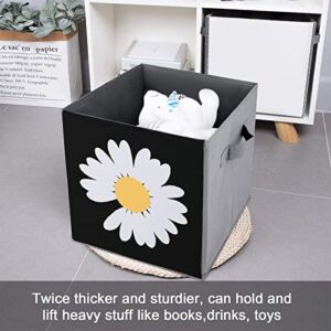 Daisies Flower Large Cubes Storage Bins Collapsible Canvas Storage Box Closet Organizers for Shelves