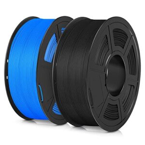 sunlu 3d printer filament pla matte 1.75mm, neatly wound filament, smooth matte finish, 1kg spool (2.2lbs), 330 meters, matte black& blue