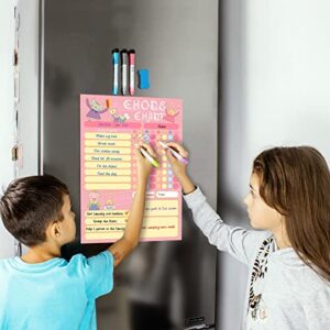 Nardo Visgo Reusable Kid Chore Chart Reward Chart, Easy Way to Motivate Your Kids Develop Good Behavior, Magnetic Dry Erase Responsibility Training Chart for Kids Children, with 4 Markers and Eraser