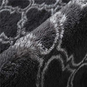 Faux Fur Black White Cow Print Fluffy Area Rug Ultra Soft Non Shedding Mats for Kids Kids Room Dorm Office Geometric Decor Carpet 6.6'x5.3'ft