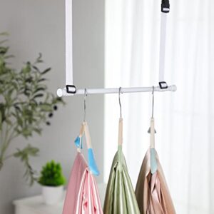 Amyhill 2 Pack Double Hanging Closet Rod Extender Width and Height Adjustable Closet Hanging Rod Extension Organizer Space Saving Clothes Hanging Bar with 4 Pcs Nylon Bands for Closet Clothes Storage