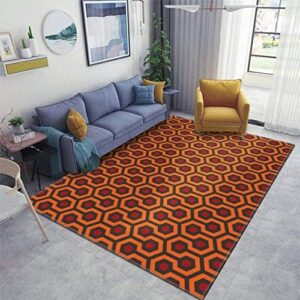 the shining overlook hotel area rugs, orange easy to clean stain kids rugs, machine washable carpet, breathable durable mat for entryway decor 3' x 4'