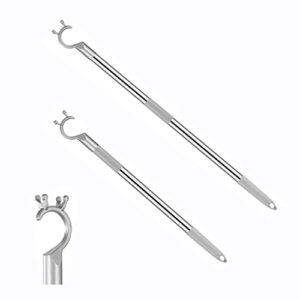 closet hanger reacher pole with aluminum alloy u-shaped fork head 56" adjustable extend hook pole for closet rod, shelf pole, ceiling pole