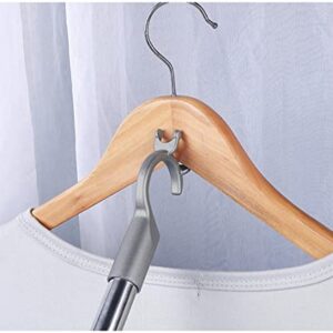 Closet Hanger Reacher Pole with Aluminum Alloy U-shaped Fork Head 56" Adjustable Extend Hook Pole for Closet Rod, Shelf Pole, Ceiling Pole