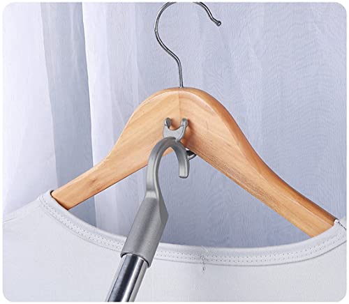 Closet Hanger Reacher Pole with Aluminum Alloy U-shaped Fork Head 56" Adjustable Extend Hook Pole for Closet Rod, Shelf Pole, Ceiling Pole