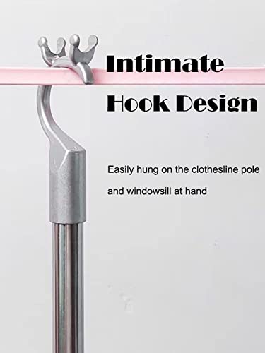 Closet Hanger Reacher Pole with Aluminum Alloy U-shaped Fork Head 56" Adjustable Extend Hook Pole for Closet Rod, Shelf Pole, Ceiling Pole