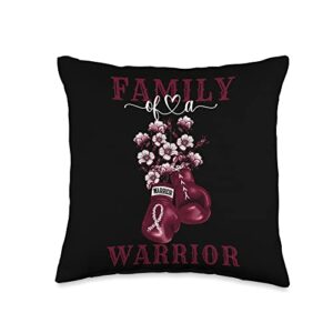 family multiple myeloma cancer awareness support family of a warrior multiple myeloma cancer awareness throw pillow, 16x16, multicolor