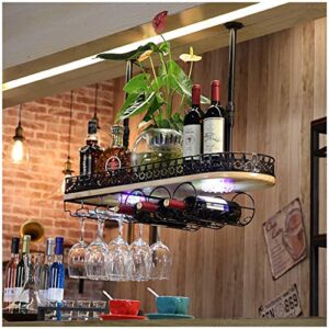 stylish simplicity down vintage wine rack iron simple style multi-function display household wine glass holder restaurant kitchen bar floating wine rack (bronze 100 * 28cm), pibm, black, 60 * 28cm/