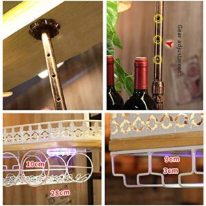 Stylish Simplicity Down Wine Rack, Metal Iron Wine Rack, Vintage Wine Rack, Goblet Rack Home, Restaurant Kitchen Bar Decoration Floating Wine Rack Adjustable Height (Bronze Multi-Size), PIBM, Bron