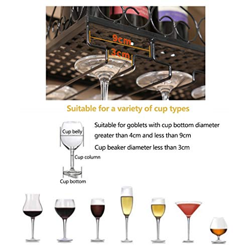 Wall-Mounted Wine Rack Simple Style Metal Home Goblet Multi-Function Display Storage Wine Rack -Restaurant Kitchen Bar Living Room Height Adjustable (Bronze 120 * 25Cm) , PIBM , Black , 100*25cm/39*9