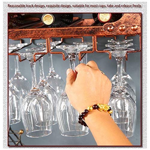 Wall-Mounted Wine Glass Holder Vintage Stylish Simplicity Industrial Stylish Simplicity Goblet Rack Kitchen Cutlery Bottle Holder Creative Decoration Wine Glass Holder Bar Floating Wine Rack (Bronze