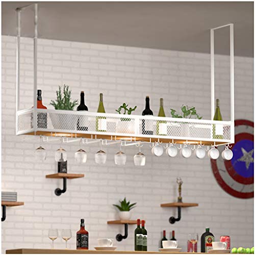 Stylish Simplicity Down Wine Rack Simple Style Home Goblet Multi-Function Living Room Display Glass Storage Wine Rack - Restaurant Kitchen Bar Floating (Black 120 * 30Cm), PIBM, White, 150 * 30cm/59