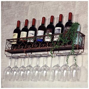 stylish simplicity industrial metal wall-mounted wine glass holder black vintage stylish simplicity champagne glass wine glass goblet holder 80x20cm can hold 16 bottles of wine display stand, pibm
