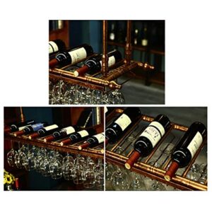 Stylish Simplicity Down Wine Rack, Retro Wrought Iron Wine Rack, Goblet Rack Home, Restaurant Kitchen Bar Decoration Floating Wine Rack Adjustable Height (Bronze Multi-Size), PIBM, Black, 100CM*3