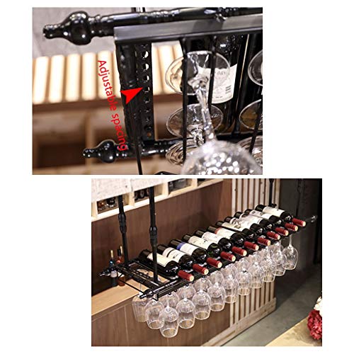 Stylish Simplicity Industrial Wine Glass Stylish Simplicity Frame Retro Iron Inverted High Glass Cup Holder Kitchen or Office Tableware Bottle Holder Wine Glass Holder Height Adjustable Bar Floating