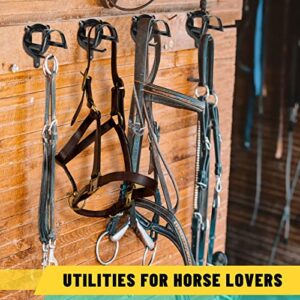 YUNFUTILEI Horse Tack Horse Bridle Rack Bridle Hooks for Tack Room - Metal Storage Hook for Horse Supplies（4 Counts）