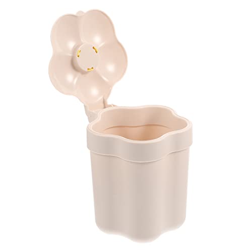 Zerodeko Trash Cans Trash Cans Garbage Cans Mini Wastebasket Trash Can Tiny Desktop Waste Garbage Bin with Swing Lid for Home Office Kitchen Vanity Tabletop White Trash Cans Garbage Cans Garbage Cans